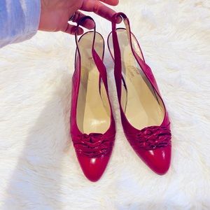 ❤️Ferragamo vintage red sling back heels 8 1/2
